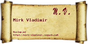 Mirk Vladimir névjegykártya